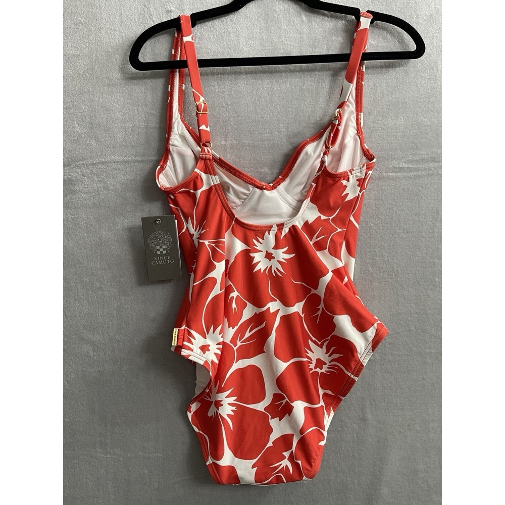 Vince Camuto Floral Print One Piece Swimsuit Size 6 New. Tangerine $134 - Picture 14 of 14